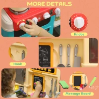 AIYAPLAY Cocina de juguete con agua corriente, accesorios de 85 piezas, grifo eléctrico, luces, sonidos, para niños de 3-6 años, plástico, verde(m-4)