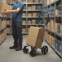 HOMCOM Carrello della Spesa Pieghevole da 46 L 3 in 1 con 6 Ruote, Borsa Termica e Manico Regolabile 44x58x100 cm Grigio(m-4)