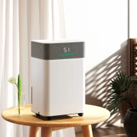 HOMCOM Deumidificatore d'aria 20L/giorno, silenzioso, con serbatoio d'acqua 4,5L, 30,5x23,5x49,5cm, Bianco(m-2)