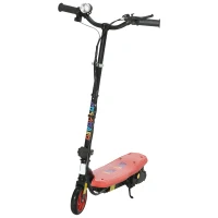 HOMCOM Foldable Electric Scooter, with LED Headlight, for Ages 7-14 Years - Red(m-1)