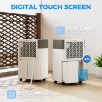 HOMCOM Deumidificatore d'aria 20L/giorno, silenzioso, con serbatoio d'acqua 4,5L, 30,5x23,5x49,5cm, Bianco(m-4)