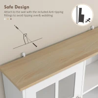 Buffet modern Homcom din lemn MDF alb cu 2 vitrine 80 x 37 x 183 cm(m-8)