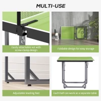 HOMCOM 6ft 182cm Folding Ping Pong Table with Net, Mini Table Tennis Table, Multifunctional Table for Indoor Outdoor Game, Green(m-6)