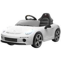AIYAPLAY Coche para Niños 3-5 Años con Licencia Oficial RUF GT, Mando a Distancia, Cinturón de Seguridad y Música, Blanco(m-6)