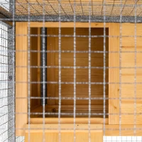 Konijnenhok verhoogd huisje met afsluitbare deur buiten hout metaal(m-13)