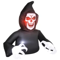 Outsunny Opblaasbare Halloween-decoratie, Sensenman, LED-lampen, ventilator, kabel(m-10)