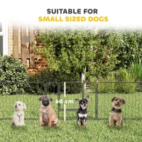 PawHut Tarc pentru Caini si Animale Domestice cu 12 Panouri Modulare din Otel si 2 Intrari, 80x60x1.5cm, Negru(m-8)