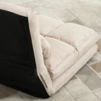 HOMCOM 2-in-1 Vloerstoel met Verstelbare Rugleuning, 102 x 73 x 60 cm, Beige(m-10)