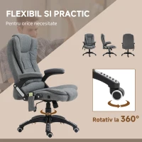 Vinsetto Fotoliu Relax – 6 Zone de Masaj, Gri(m-9)