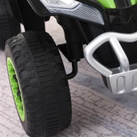 HOMCOM kinderauto trapauto met voeten schuiven kinderauto kindervoertuig voor 18-36 maanden licht muziek kunststof staal groen 67,5 x 38 x 44 cm(m-13)