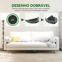 HOMCOM Trampolim Fitness Ø102 Trampolim Dobrável com Pega Ajustável em 4 Níveis Estrutura de Aço Verde(m-5)