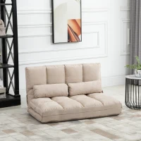 HOMCOM 2-in-1 Vloerstoel met Verstelbare Rugleuning, 102 x 73 x 60 cm, Beige(m-12)