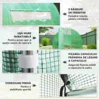 Outsunny Sera de Gradina Tunel pentru Cultivare Plante în PE, 600x300x200cm, ușă unică(m-6)
