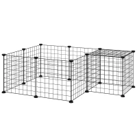PawHut tarc modular pentru animale, 35x35cm, negru(m-11)