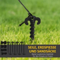 Outsunny Opblaasbare Halloween-boog, pompoenontwerp, LEDs, haringen, polyester(m-5)