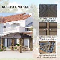 Outsunny Gartenpavillon, Partyzelt, Festzelt, 4 x Doppel-Seitenteile, wasserdicht, 2 Laternenhaken, ca. 4 x 3 x 2,8 m, Braun(m-5)
