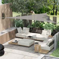 Outsunny 4x4m Triangle Sun Shade Sail - Outdoor UV Protection HDPE Canopy for Patio Deck Shelter, with Steel Rings and Ropes, Grey(m-2)