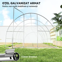 Outsunny Sera de Gradina Tunel pentru Cultivare Plante în PE, 600x300x200cm, ușă unică(m-7)