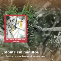 HOMCOM Árvore de Natal Artificial 150 cm Árvore de Natal Nevada com 828 Ramos Base Dobrável e Fácil de Montar Verde(m-6)