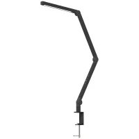 HOMCOM Lampe de bureau, luminosité et couleur réglables, pince métallique, 96 LEDs, Noir(m-1)