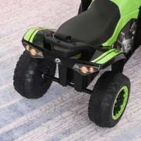 HOMCOM kinderauto trapauto met voeten schuiven kinderauto kindervoertuig voor 18-36 maanden licht muziek kunststof staal groen 67,5 x 38 x 44 cm(m-10)