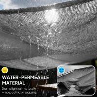 Outsunny 4x4x4m Triangle Sun Shade Sail, Outdoor UV Protection HDPE Canopy, Patio Deck Shelter with Steel Rings and Ropes, Grey(m-6)