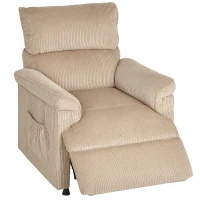 HOMCOM Poltrona massaggiante con funzione riscaldante, motore silenzioso, funzione memory, struttura metallica, rivestimento in tessuto, Marrone(m-1)