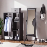 HOMCOM Full Length Mirror, Freestanding Dressing Mirror with Adjustable Angle for Bedroom, 148cm x 47cm, Brown(m-7)