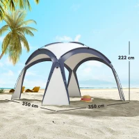 Outsunny Gazebo Party Tent, 3.5x3.5m-Cream/Blue(m-4)