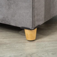 PawHut 2-IN-1 Katzenhöhle Fußhocker mit Kissen Holzbeine Katzenhaus Katzenkorb weich gepolstert Ottomane elegantes Design abnehmbar MDF Plüsch Grau 60 x 45 x 44,5 cm(m-11)