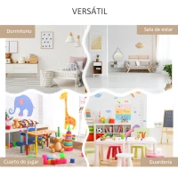 HOMCOM Estantería Infantil de Madera con 3 Compartimentos 2 Cubos y Cajón Móvil con 4 Ruedas 60x29,9x90 cm Blanco(m-7)