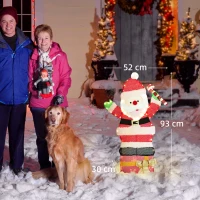 Outsunny Decorazione natalizia con 97 LED, a forma di Babbo Natale con struttura in acciaio(m-3)