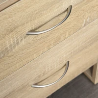 HOMCOM Mesa de Cabeceira com 2 Gavetas Pés e Base Elevada para Dormitório Mesa Lateral para Sala de Estar Estilo Moderno 48x39x54cm Carvalho(m-8)