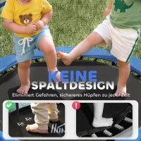 HOMCOM Trampolin für Kinder, Ø140 cm, mit Sicherheitsnetz, für innen und außen, Stahl, Kunststoff, belastbar bis 50 kg, Blau(m-5)