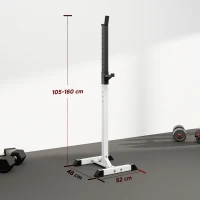 HOMCOM Hantelständer, 2er-Set, bis 150 kg belastbar, höhenverstellbar, Stahl, weiß+schwarz, 52 x 48 x 160 cm(m-3)