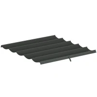 Outsunny Cobertura para Pérgola 2,5x2,55 m Teto de Substituição Retrátil para Pérgola com 10 Orifícios de Drenagem Cinza Escuro(m-1)