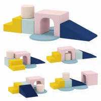 AIYAPLAY 8-Piece Foam Block Playset for Kids with Machine-Washable Velvet Covers for Climbing and Crawling Multicolor(m-7)