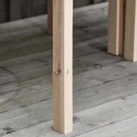 4-delig verhoogd bloemenbed van hout 4 combinatiemodi tuinbalkon 50 x 30 x 60 cm naturel(m-10)