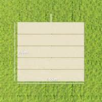 Outsunny Cobertura para Pérgola 2,5x2,55cm Teto de Substituição Retrátil para Pérgola com 10 Orifícios de Drenagem Creme(m-3)