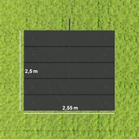 Outsunny Cobertura para Pérgola 2,5x2,55 m Teto de Substituição Retrátil para Pérgola com 10 Orifícios de Drenagem Cinza Escuro(m-3)
