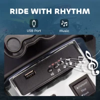 AIYAPLAY Quadricilo Elétrico para Crianças 12V com 2 Motores Velocidade até 5 km/h 3 Rodas Faróis Buzina Música 113x74x63 cm Verde(m-4)