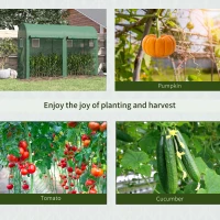 Outsunny Garden Plant Tomato Growth Greenhouse with Double Doors and 4 Windows - PE Cover, Steel Frame, Green, 3 x 1 x 2m(m-7)