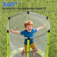 AIYAPLAY Kindertrampolin mit Sicherheitsnetz, für den Innen- und Außenbereich, 3-6 Jahre, Grün(m-7)