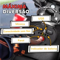 AIYAPLAY Mota Elétrica Infantil Aprilia 12V Rodas de Apoio Farol Música Porta USB Amortecedor Branco(m-6)