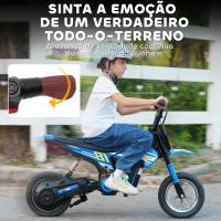 AIYAPLAY Mota Elétrica para Crianças 24V com Motor 250W Velocidade de 6-16km/h Rodas de 30,5 cm para Crianças de 8-12 Anos Azul(m-5)