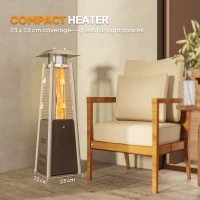 Outsunny Poêle à gaz butane portable 3 kW avec température réglable Système anti-basculement et allumage par pression Argent et Bronze(m-4)