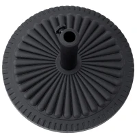 Outsunny Patio Outdoor Garden 14kg Round Cement Parasol Base, Umbrella Weight Stand Holder Compatible with Φ35mm, Φ38mm, Φ48mm Pole - Black(m-8)