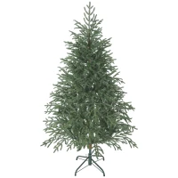 HOMCOM Albero di Natale Artificiale da 150 cm e Ignifugo con 1375 Rami Realistici, Base in Metallo Pieghevole(m-1)