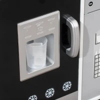 AIYAPLAY Cozinha de Madeira com Som Acessórios em Aço Inoxidável Micro-Ondas, Máquina de Gelo Cafeteira, Máquina de Lavar Loiça 79,5x24x83,8 cm Branco(m-9)