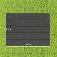 Outsunny Ersatzplane für 4x3m Pavillons, mit Wasserablauflöchern, 3,50 x 2,6 m, Dunkelgrau(m-3)